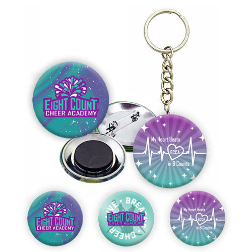 Eight Count Cheer Button, Magnet, Keychain