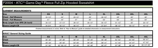 Unisex Sizing Chart