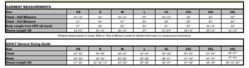 Men's Sizing Chart