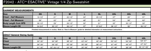Unisex Sizing Chart