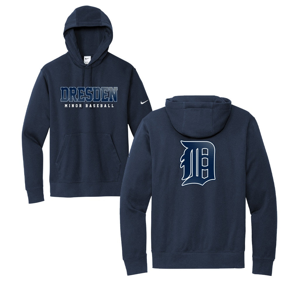 Dresden Minor Baseball Adult Nike Fleece Sleeve Swoosh Pullover Hoodie