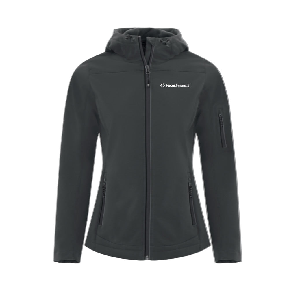Focus Financial Ladies' Everyday Hooded Water Repellent Soft Shell Jacket