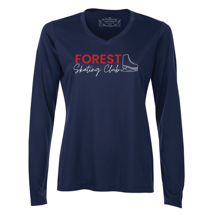 Forest Skating Club Ladies' Pro Team Long Sleeve V-Neck T-Shirt