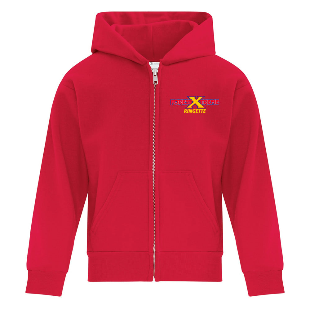 Forest Xtreme Ringette Youth Fleece Full Zip Hooded Sweatshirt