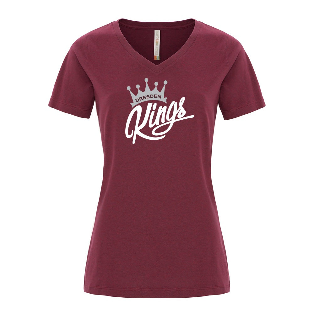 Dresden Jr Kings Ladies' Eurospun Ring Spun V-Neck T-Shirt