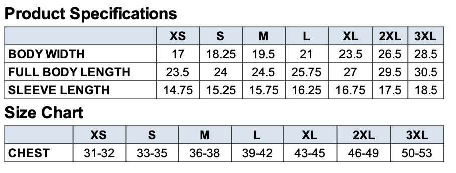 Ladies' Sizing Chart