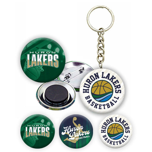 Huron Lakers Button, Keychain, Magnet