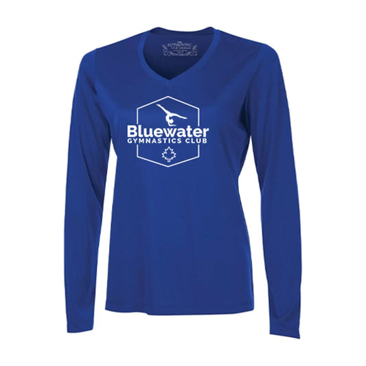Bluewater Gymnastics Ladies' Pro Team Long Sleeve V-Neck T-Shirt