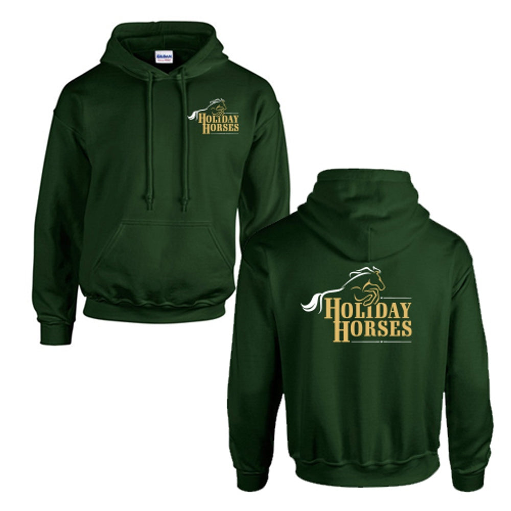Holiday Horses - Adult Fleece Hooded Sweatshirt