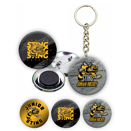 Sarnia Jr Sting Button, Magnet, Keychain