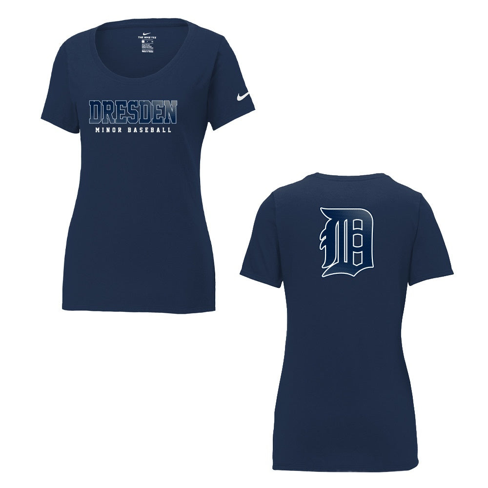Dresden Minor Baseball Ladies' Nike Dri-FIT Cotton/Poly Scoop Neck Tee