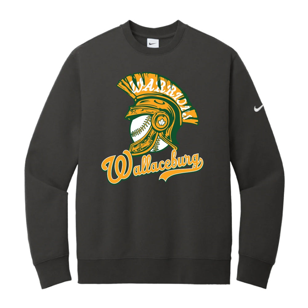 Wallaceburg Minor Baseball Adult Nike Club Fleece Sleeve Swoosh Crew