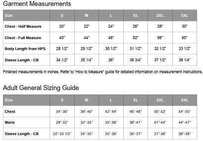 Unisex Sizing Chart