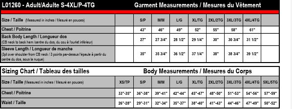 Unisex Sizing Chart