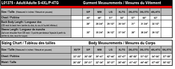 Unisex Sizing Chart