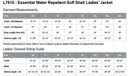 Ladies' Sizing Chart