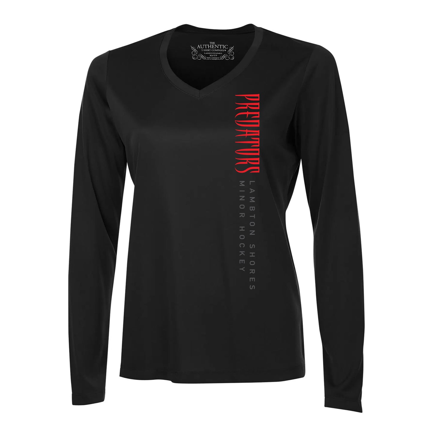 Lambton Shores Predators Ladies' Pro Team Long Sleeve V-Neck T-Shirt