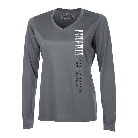 Lambton Shores Predators Ladies' Pro Team Long Sleeve V-Neck T-Shirt