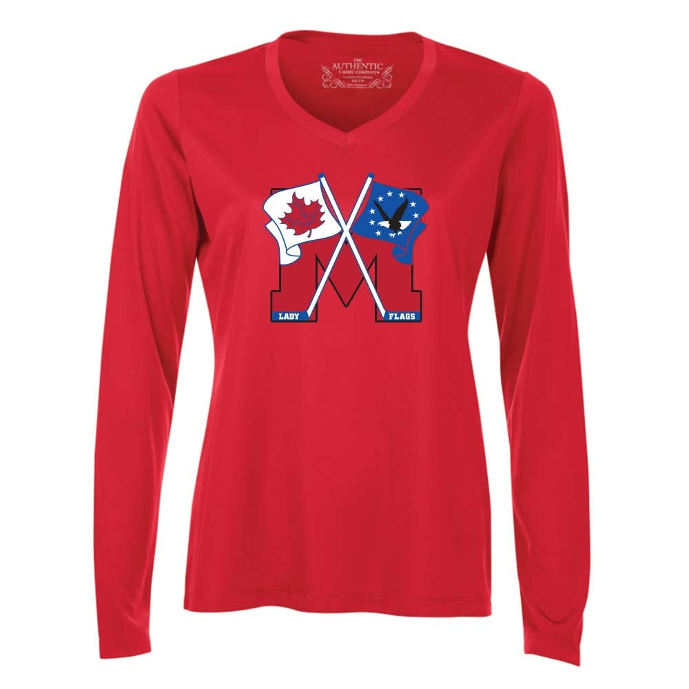Mooretown Lady Flags Ladies' Pro Team Long Sleeve V-Neck