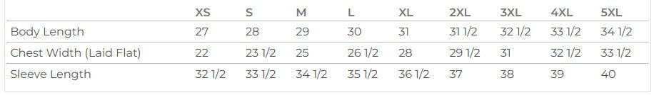Unisex Sizing Chart