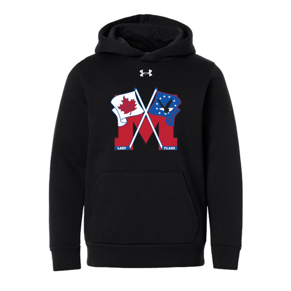 Mooretown Lady Flags Youth Under Armour Team Icon Fleece Hooded Sweatshirt