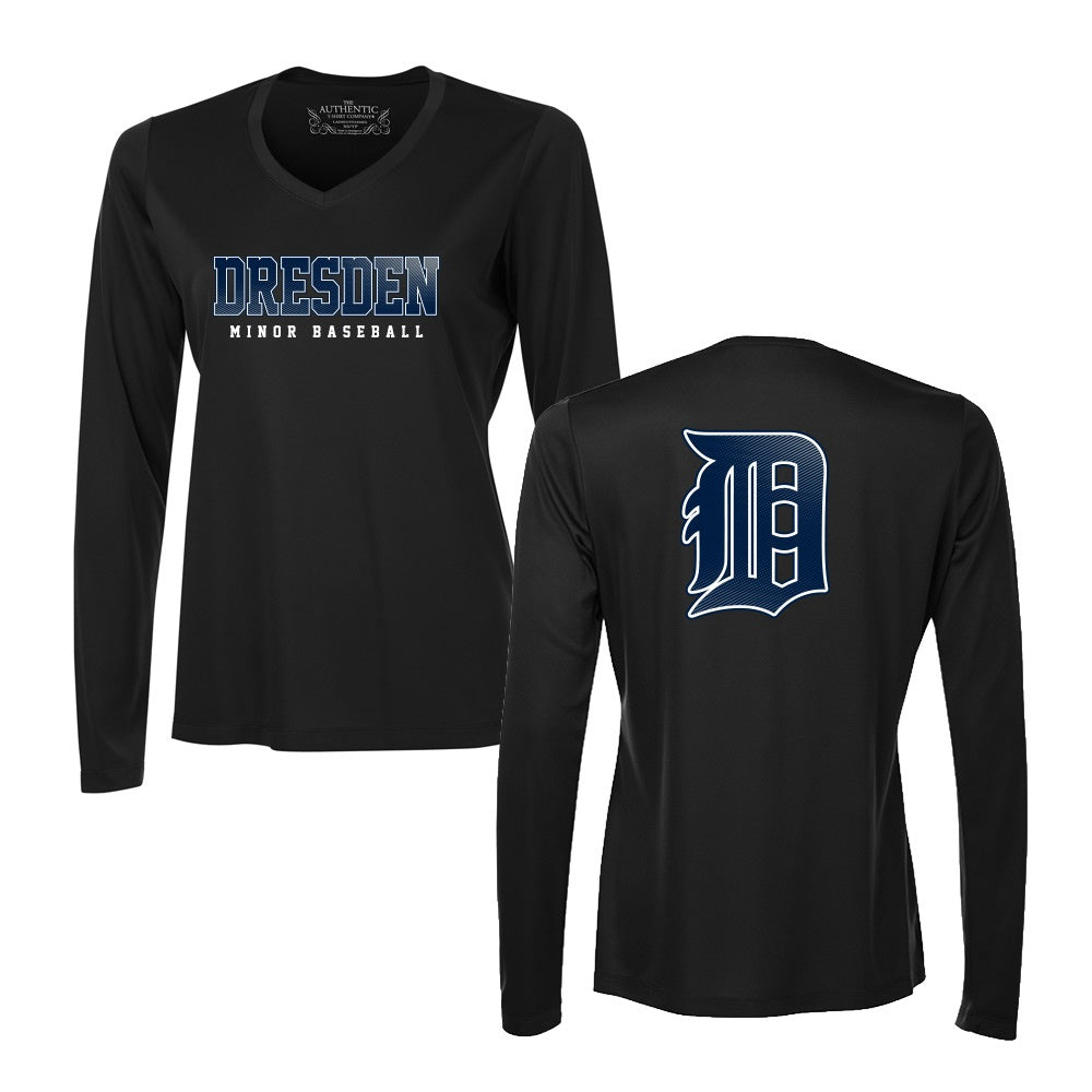 Dresden Minor Baseball Ladies' Pro Team Long Sleeve V-Neck