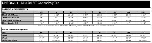 Men's Sizing Chart