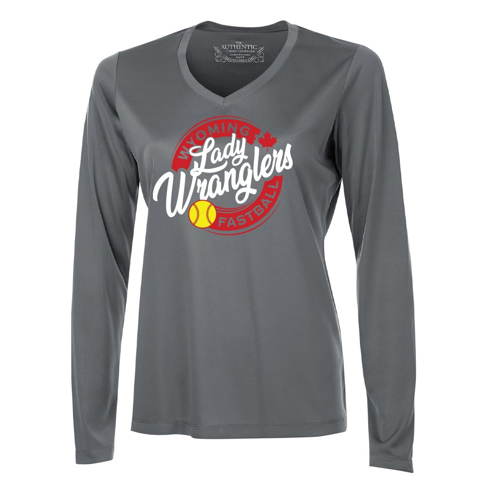 Wyoming Lady Wranglers Ladies' Pro Team Long Sleeve V-Neck