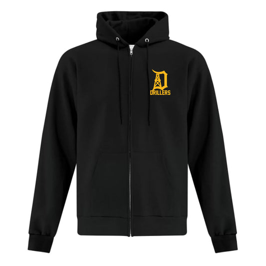 Oil Springs Drillers Adult Everyday Fleece Full Zip Hooded Sweatshirt