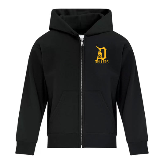 Oil Springs Drillers Youth Everyday Fleece Full Zip Hooded Sweatshirt
