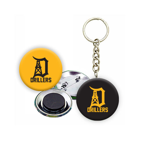 Oil Springs Drillers Button, Magnet, Keychain