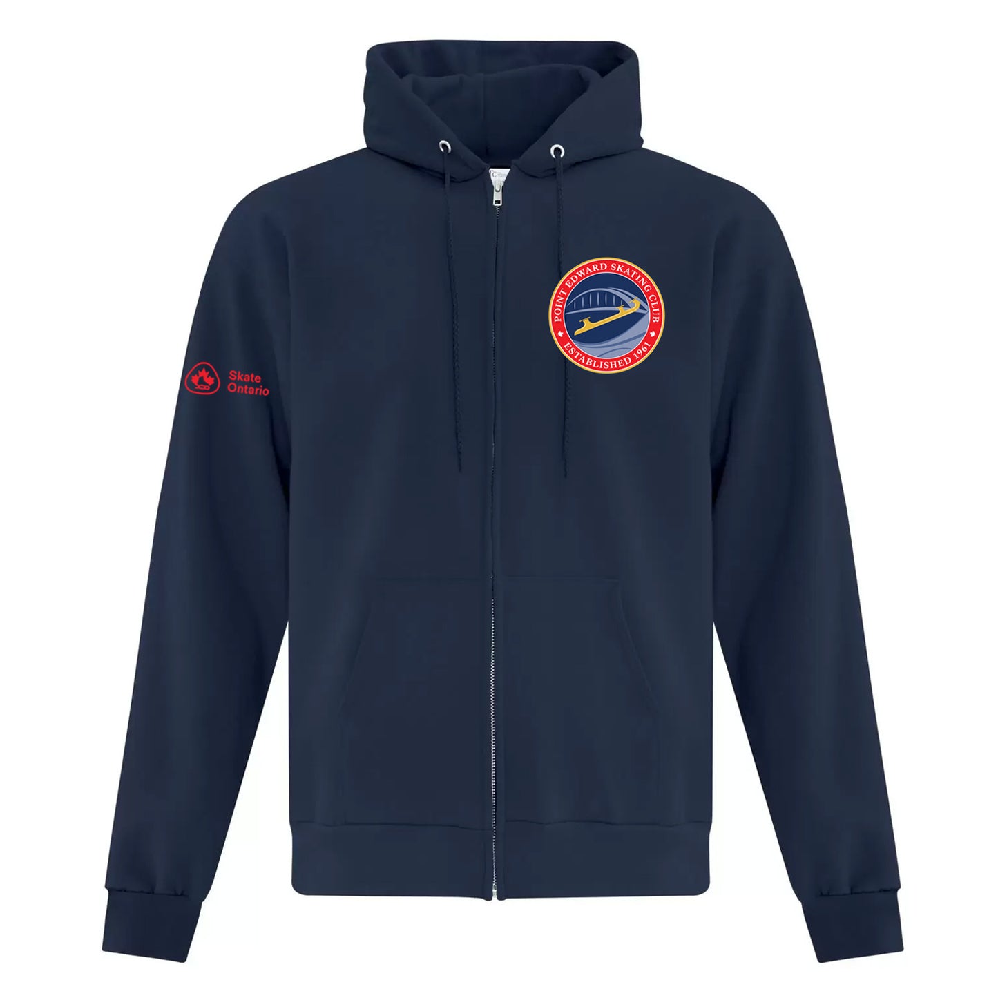 Point Edward Skating Adult Everyday Fleece Full Zip Hooded Sweatshirt