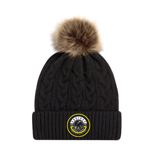 Petrolia Squires Faux Fur Pom Pom Cuff Toque