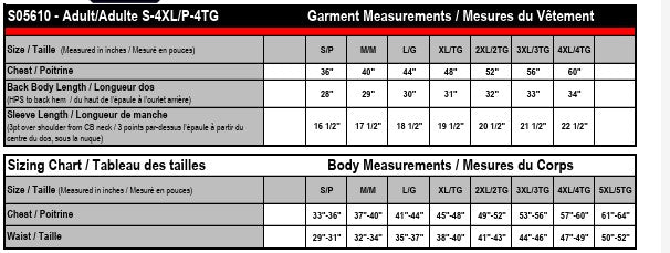 Unisex Sizing Chart