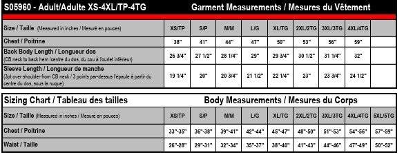 Unisex Sizing Chart