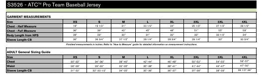 Unisex Sizing Chart