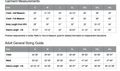 Men's Sizing Chart