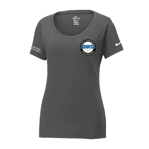OWS Ladies' Nike Dri-FIT Cotton/Poly Scoop Neck Tee