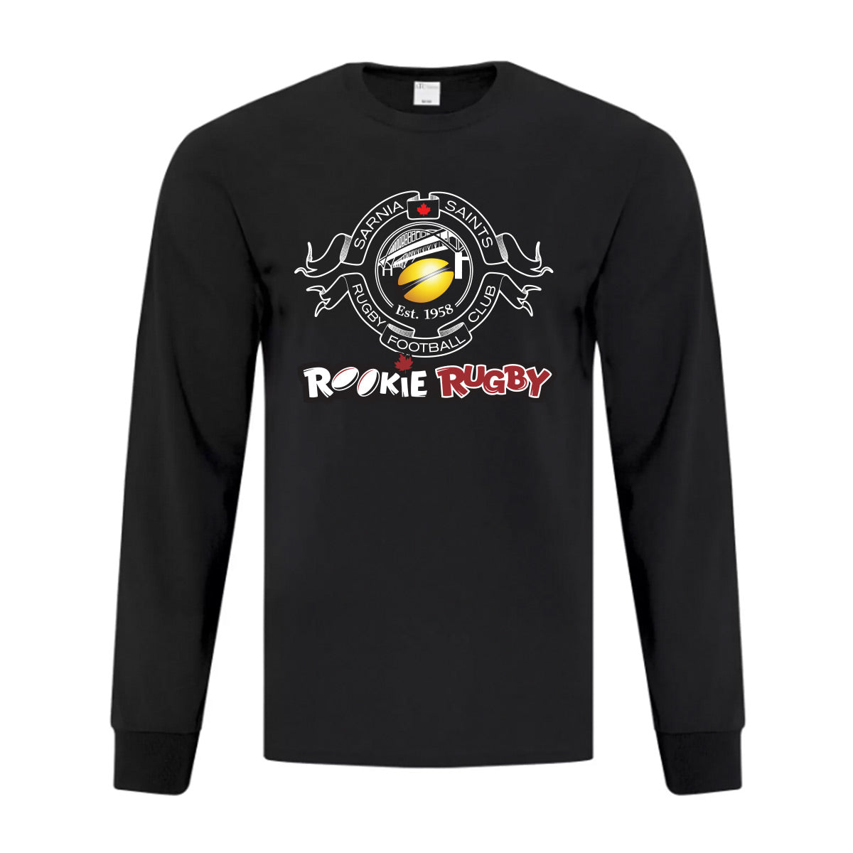 Sarnia Saints Rookie Rugby Adult Everyday Cotton Long Sleeve Tee