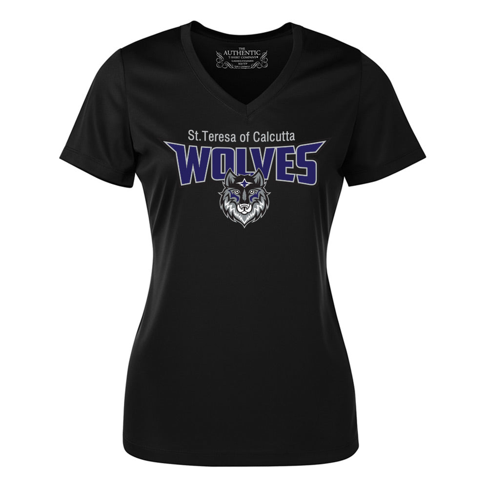 St. Teresa of Calcutta Ladies' Pro Team Short Sleeve V-Neck T-Shirt