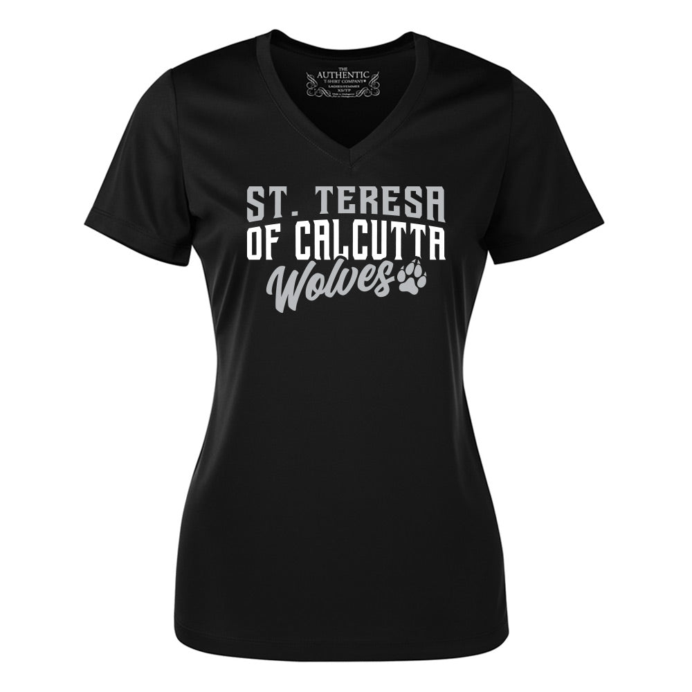 St. Teresa of Calcutta Ladies' Pro Team Short Sleeve V-Neck T-Shirt
