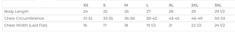 Ladies' Sizing Chart