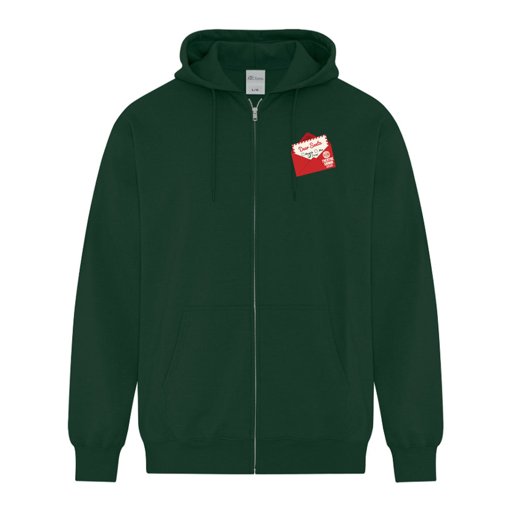 Dear Santa Adult Fleece Full Zip Hooded Sweatshirt
