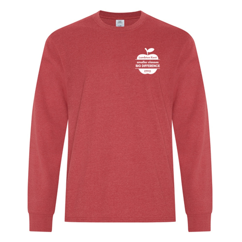 Lambton Kent ETFO Red for Ed Adult Earth Wash Long Sleeve