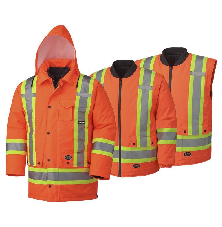 HI-VIZ 100% WATERPROOF 6-IN-1 PARKA