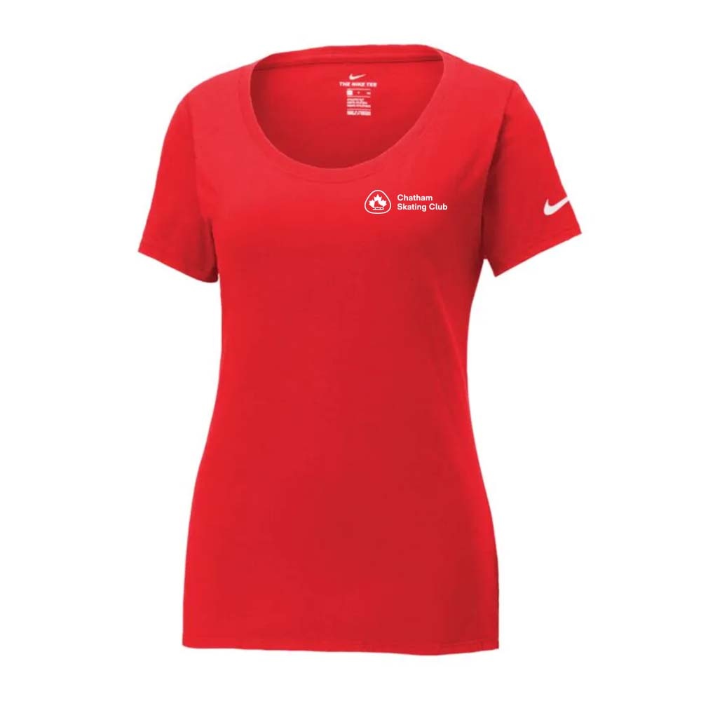 Chatham Skating Club Ladies' Nike Dri-FIT Cotton/Poly Scoop Neck Tee