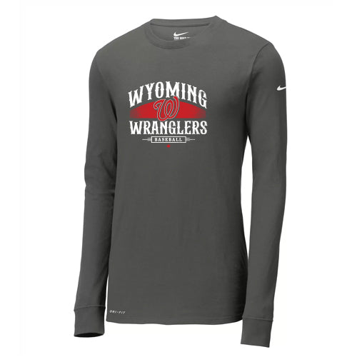 Wyoming Wranglers Adult Vintage Nike Long Sleeve Performance Tee