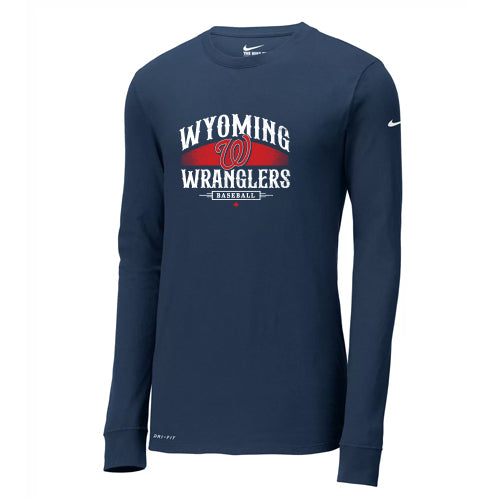 Wyoming Wranglers Adult Vintage Nike Long Sleeve Performance Tee