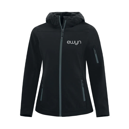 Ewyn Ladies' Coal Harbour Everyday Hooded Water Repellent Soft Shell Jacket