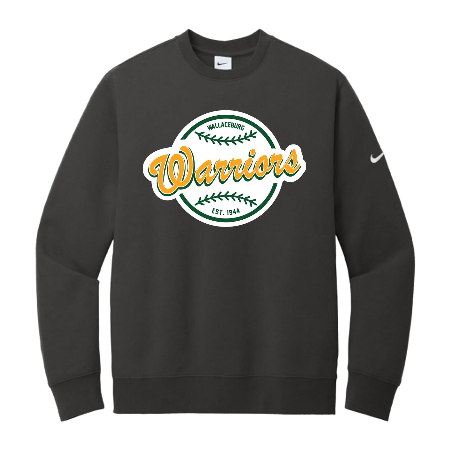 Wallaceburg Minor Baseball Adult Nike Club Fleece Sleeve Swoosh Crew